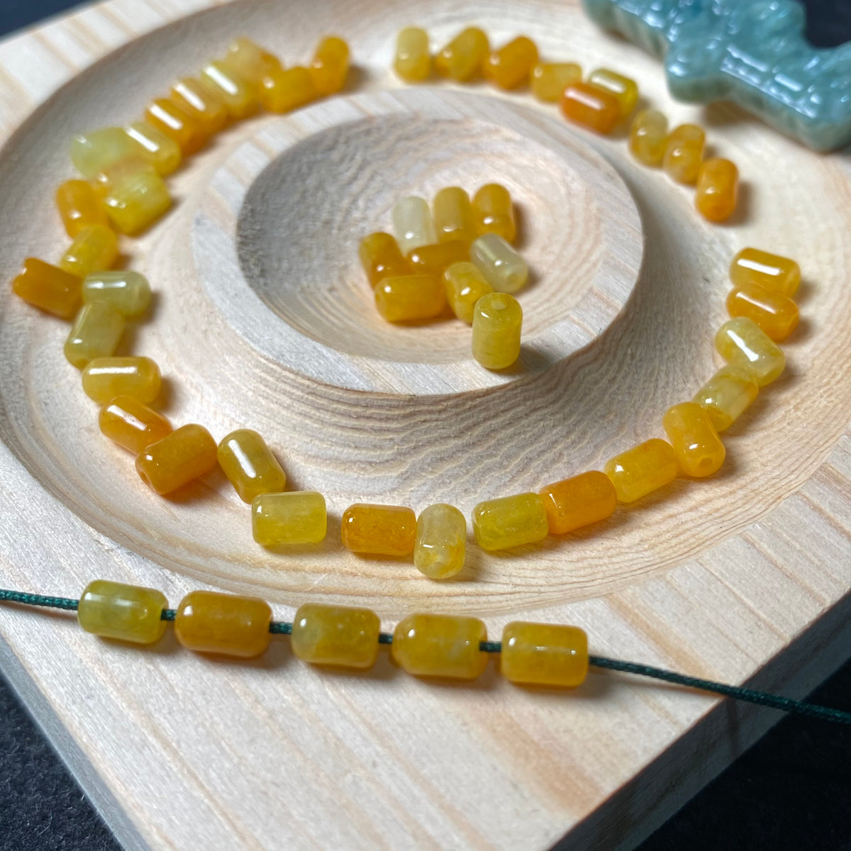 Barrel Natural Yellow Grade A Jade Spacer Beads Burma Myanmar Jadeite Jewelry DIY Earrings Jewelry gift Jade supplies(副本)