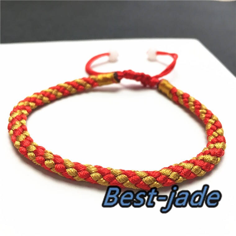 1 Pairs Hand LINE Gold RED Colorful Hand Woven Braided Rope Lady hand String Cord girl strap boy chain Chinese Style