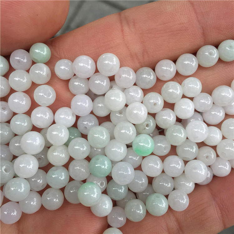 100Pcs 3mm~18mm White jade Grade A Jade Burma Jadeite Round Beads Ball Best-jade