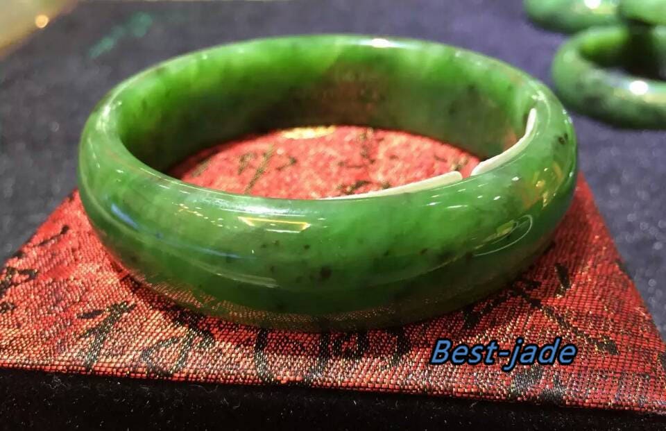 Canadian jasper 58mm Apple Green Natural Nephrite Jade Chain LADY Bracelet Pounamu Maori new zealand jade neuseeland schmuck Nephrite