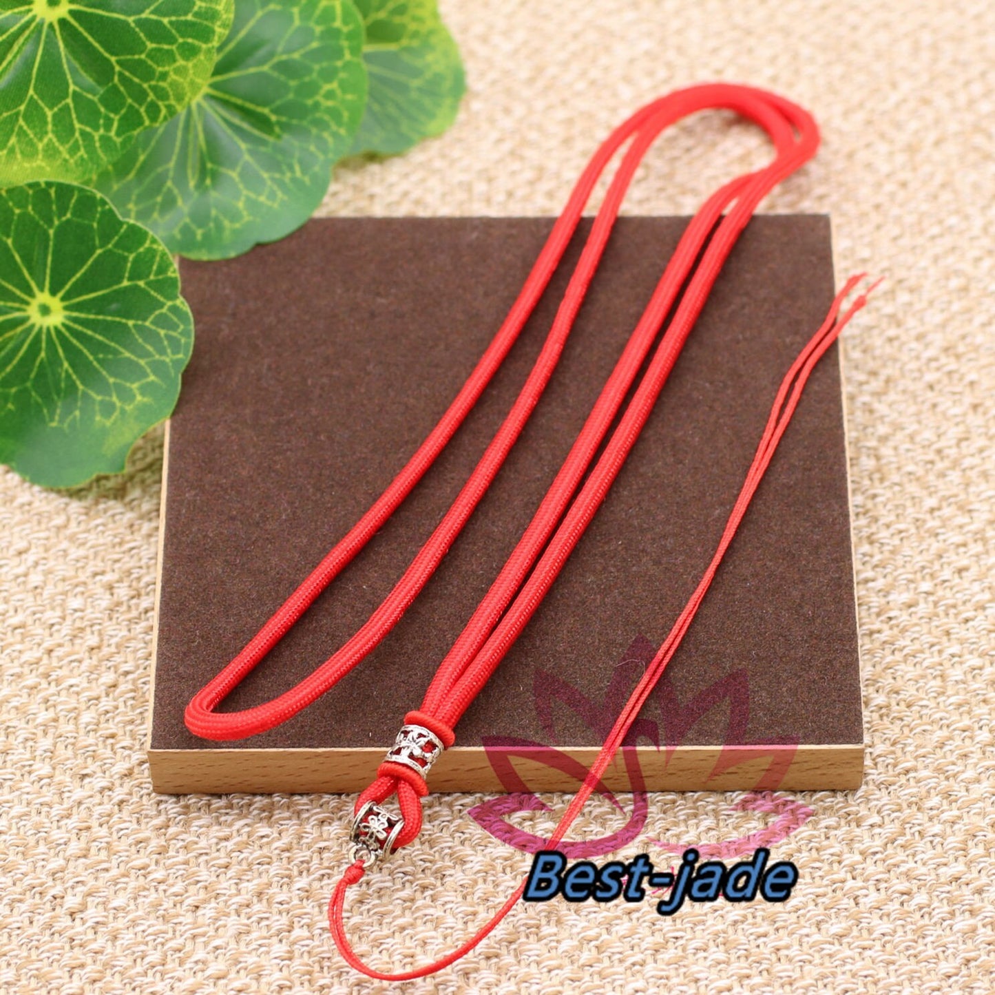 Tibetan Silver RED Luck Necklace Hand Woven Braided Rope Lady hand String Cord girl strap boy chain Chinese Style collier Halskette f.