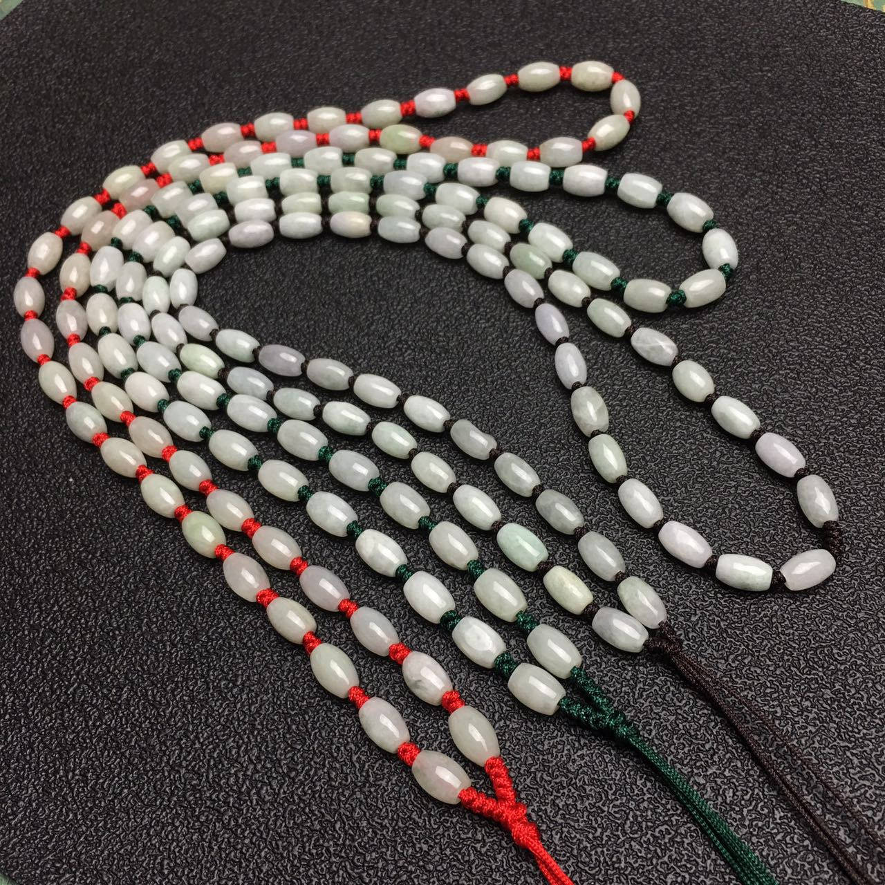 AKTION Grade A Jade Natürlicher Jadeit Handgeschnitzte Halskette Mädchenkette Jadeit Ovale Perle Grüner Edelstein Burma Jade Perlenkette