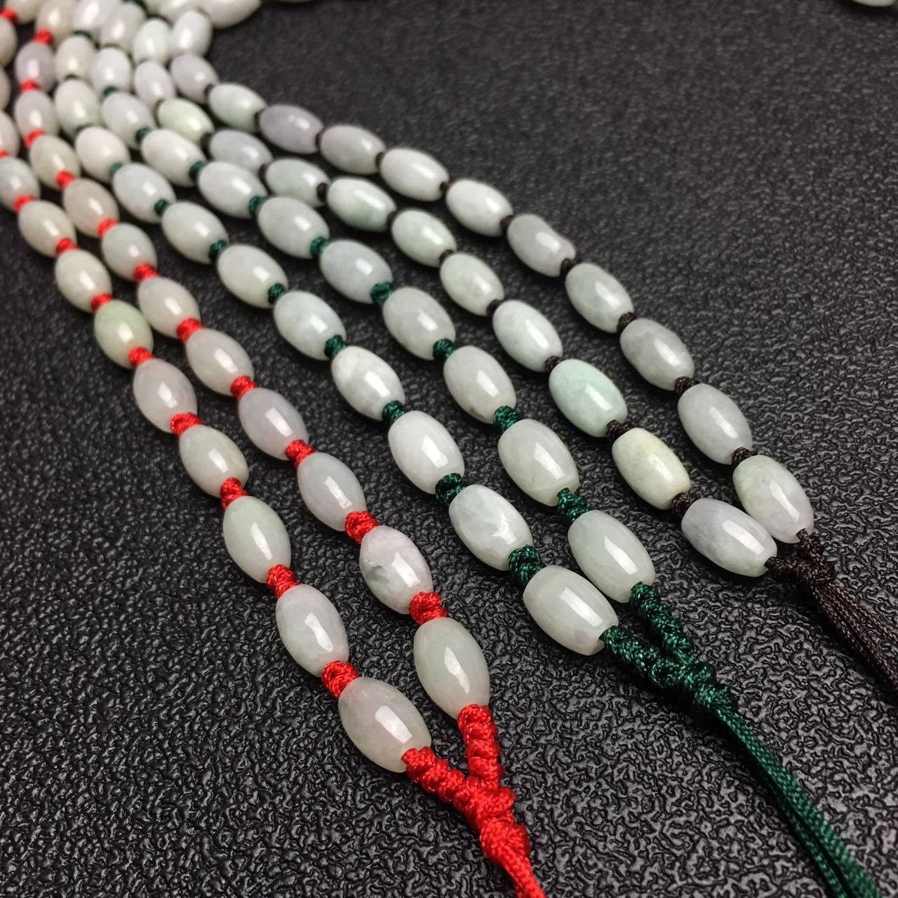 AKTION Grade A Jade Natürlicher Jadeit Handgeschnitzte Halskette Mädchenkette Jadeit Ovale Perle Grüner Edelstein Burma Jade Perlenkette