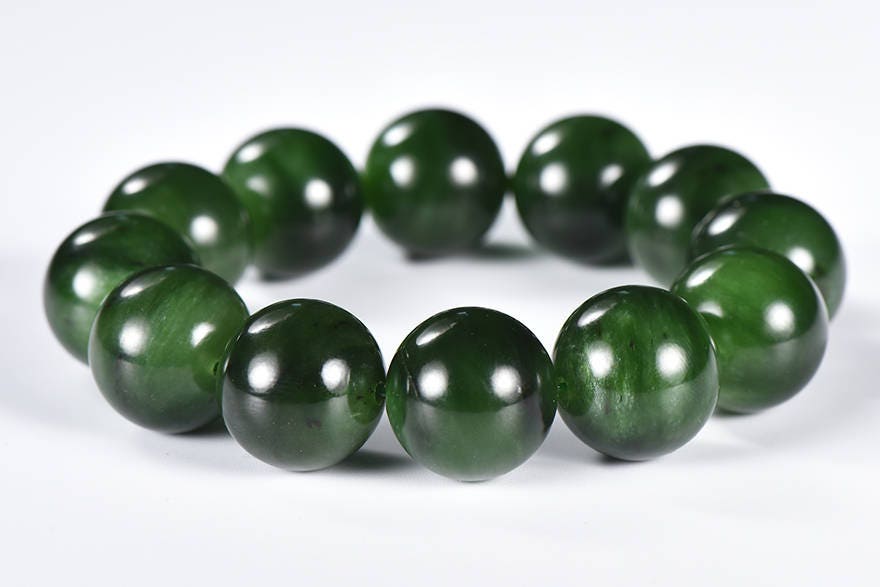 Kanadischer Jaspis, BIG 20, zertifiziert, erstklassiger AAA-Apfelgrüner Nephrit-Jade-Perlen-Armreif, Pounamu-Maori-Nephrit, NZ Bc-Jade