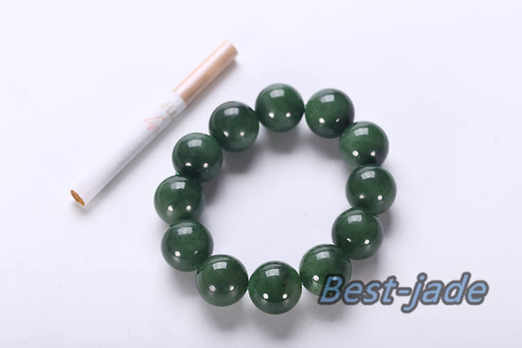 Kanadischer Jaspis, GROß, 20 mm v. Chr., Erstklassigkeit A, grün, handgeschnitzt, natürliche Nephrit-Jade-Perlen, Armreif, Pounamu-Maori-Nephrit-NZ-Jade-Kugel
