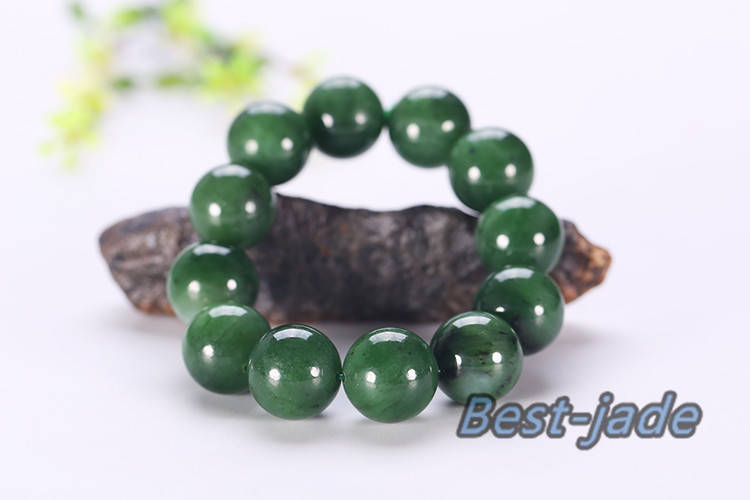 Kanadischer Jaspis, GROß, 20 mm v. Chr., Erstklassigkeit A, grün, handgeschnitzt, natürliche Nephrit-Jade-Perlen, Armreif, Pounamu-Maori-Nephrit-NZ-Jade-Kugel