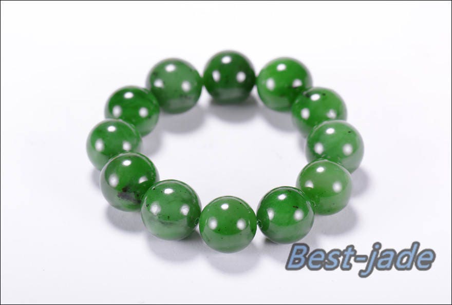 Zertifizierter Top 17mm Grade apfelgrüner Nephrit Jade Perlen Armreif Pounamu Maori Nephrit NZ Jade Grüner Stein Jade Armreif