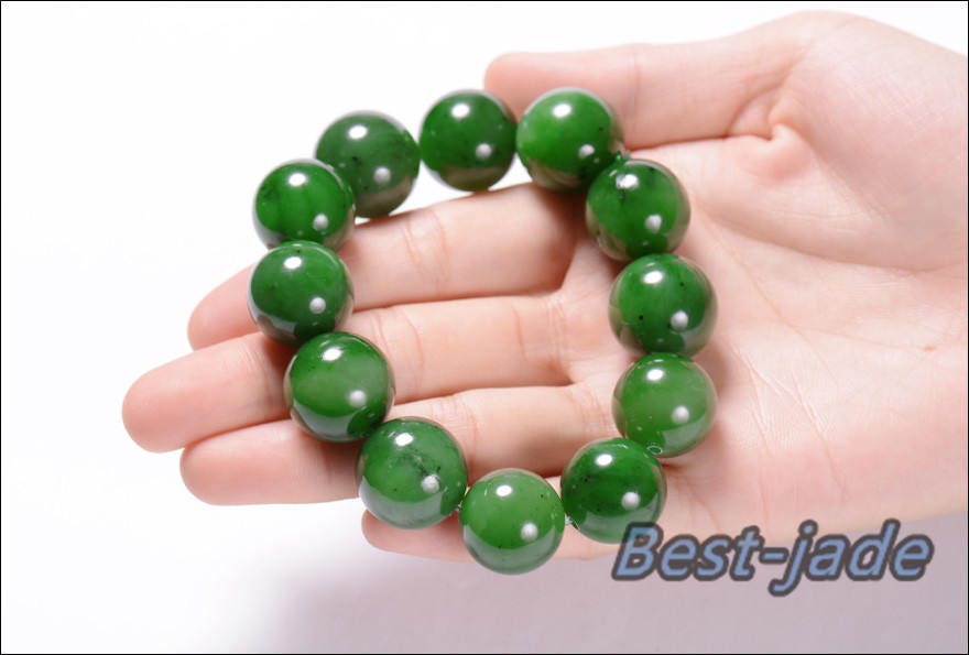 Zertifizierter Top 17mm Grade apfelgrüner Nephrit Jade Perlen Armreif Pounamu Maori Nephrit NZ Jade Grüner Stein Jade Armreif