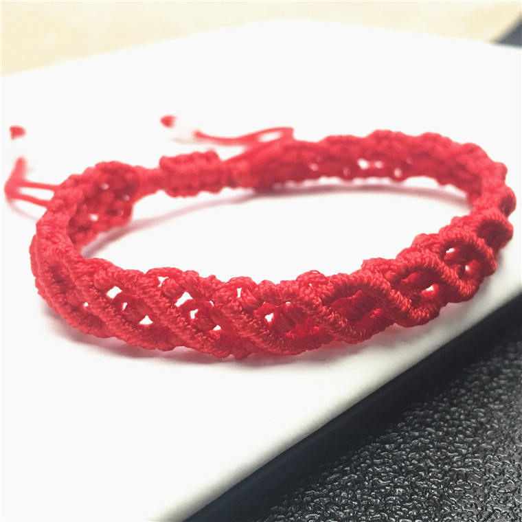 Hand LINE RED Hand Woven Braided Rope Lady hand String Cord girl strap chain Chinese Style