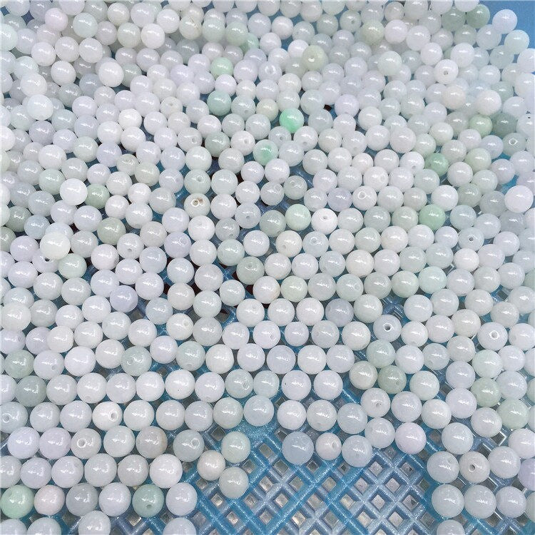 100Pcs 3mm~18mm White jade Grade A Jade Burma Jadeite Round Beads Ball Best-jade