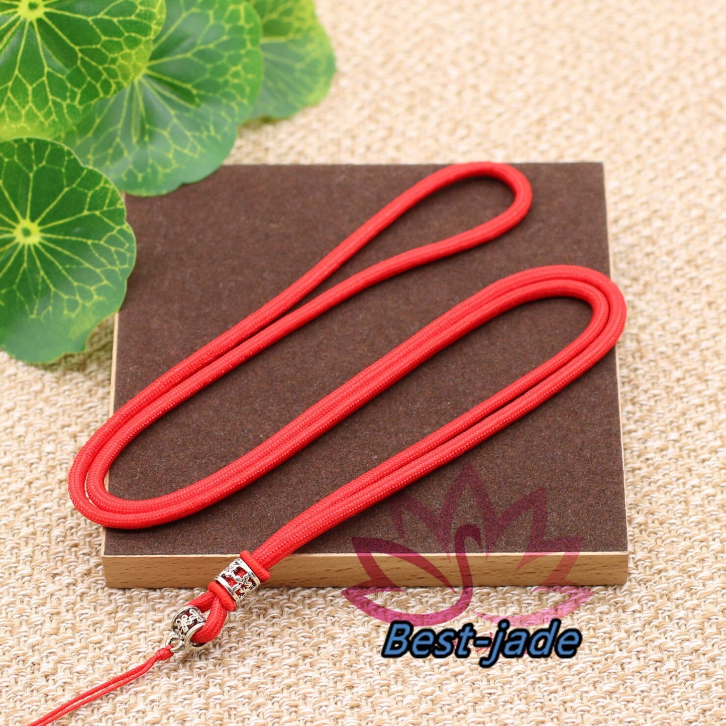Tibetan Silver RED Luck Necklace Hand Woven Braided Rope Lady hand String Cord girl strap boy chain Chinese Style collier Halskette f.