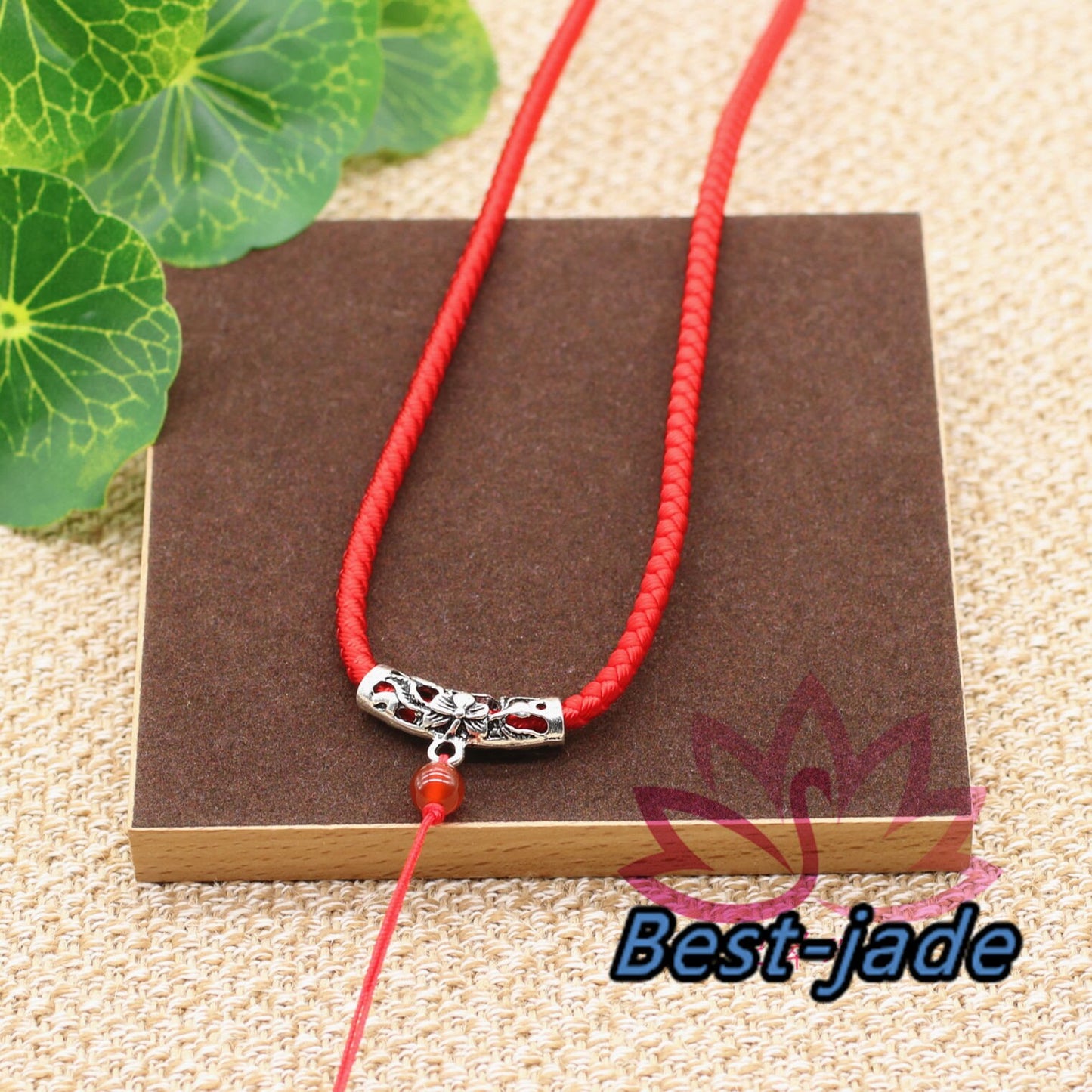 Tibetan Silver RED Black Luck Necklace Hand Woven Braided Rope Lady hand String Cord girl strap chain Chinese Style collier Halskette f.