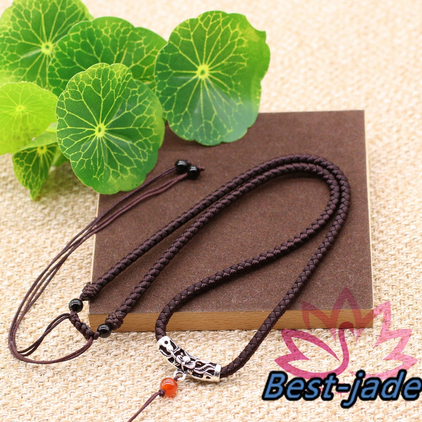 Tibetan Silver RED Black Luck Necklace Hand Woven Braided Rope Lady hand String Cord girl strap chain Chinese Style collier Halskette f.