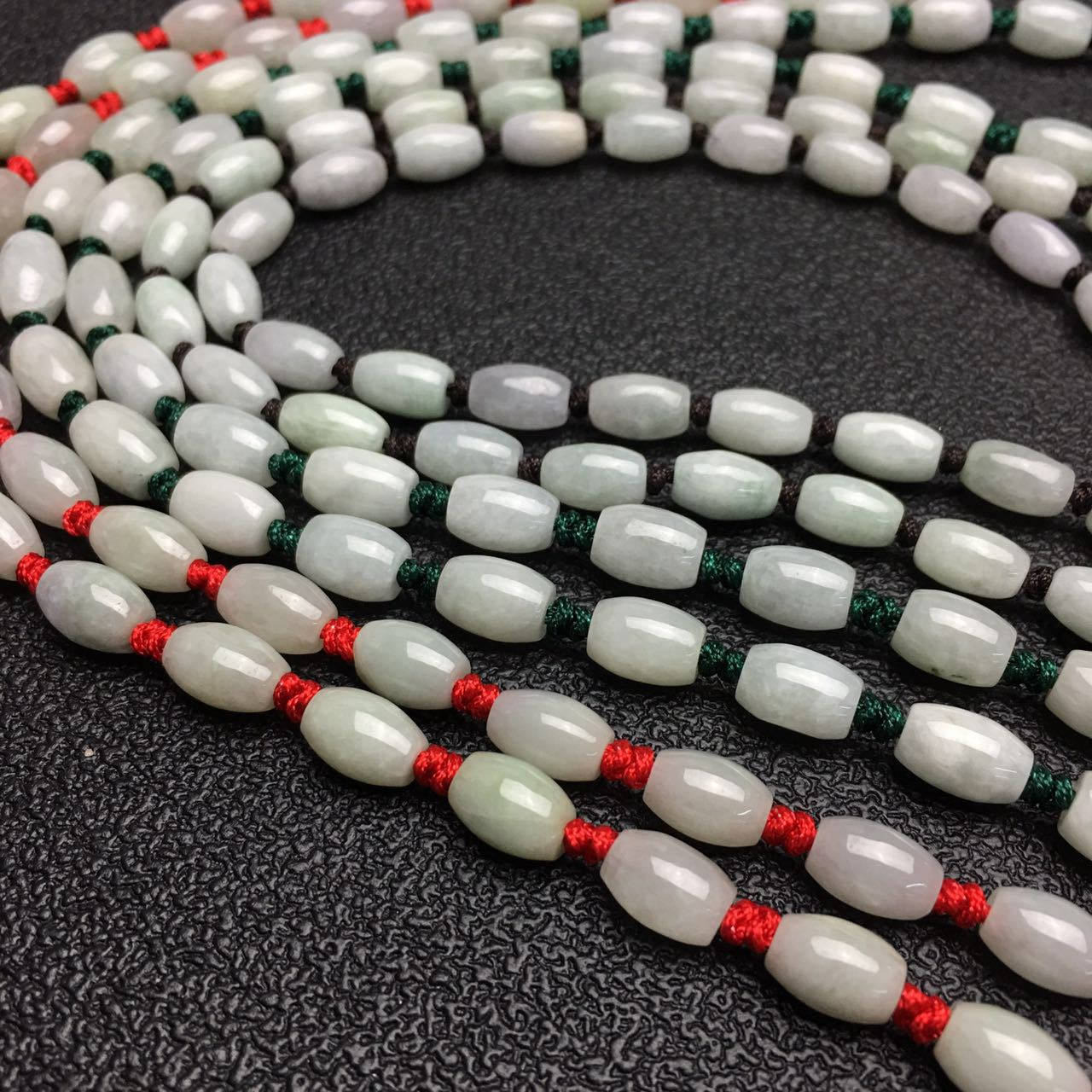 AKTION Grade A Jade Natürlicher Jadeit Handgeschnitzte Halskette Mädchenkette Jadeit Ovale Perle Grüner Edelstein Burma Jade Perlenkette