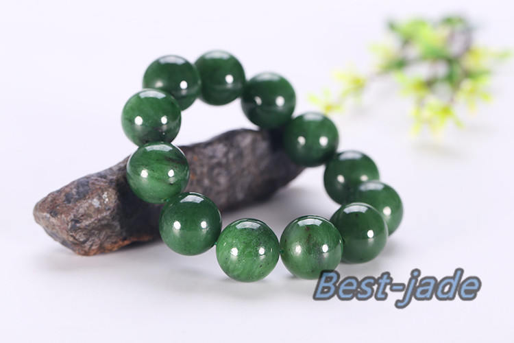 Kanadischer Jaspis, GROß, 20 mm v. Chr., Erstklassigkeit A, grün, handgeschnitzt, natürliche Nephrit-Jade-Perlen, Armreif, Pounamu-Maori-Nephrit-NZ-Jade-Kugel