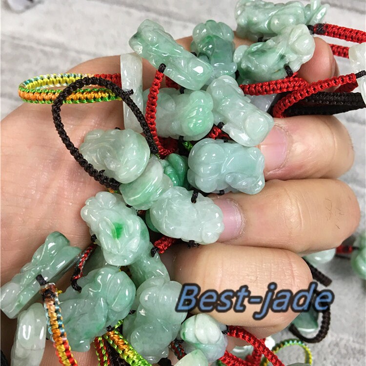 Pixiu Gragon Grade A Dragon Jadeit Handgeschnitzte Jadeperlen Grüner Edelstein Lady Kylin Ringe Pi Xiu Lady Female Ring Klingeln Bague Anneau