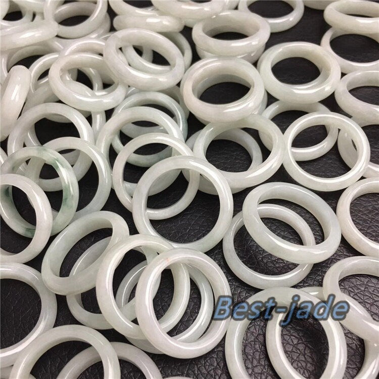 US-Größe 3-14 Großhandel schmaler Ring Natur Grade A Jadeit Burma Jade Band grüner Edelstein Lady Myanmar Jadeit Schmuck Geschenk