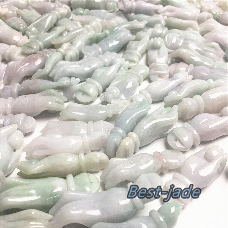 Wholesale Orchid Cymbidium Pendant Grade A jade Green Jade ICE Jadeite Guanyin hand Lucky Lady baby child necklace gift