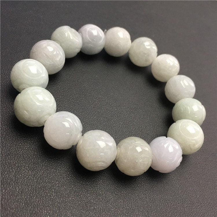 Dragon beads Bracelet Natural Grade A Jadeite Burma Jade bangle Dragon ball Chain stone Armband string rope n. жемчуг