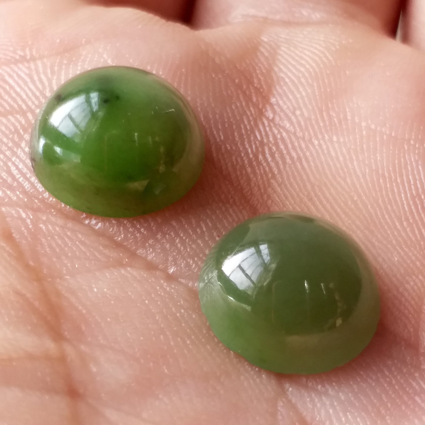 10 Stück 12*12mm Rund Cab Cabochon Natürliche kanadische Jade Nephrit Blume Grünstein Pounamu Perlen Perle Maori Stil NZ Jade BC
