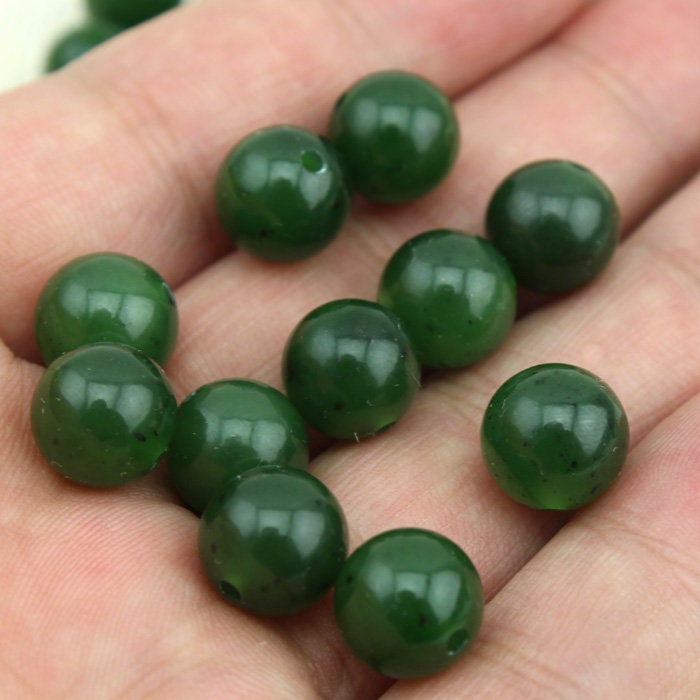 10 PCS 10*10mm Runde Perlen Natürliche Kanadische jade Nephrit Greenstone Pounamu Perle Maori stil NZ jade капля Kügelchen jaspe grüner Ball