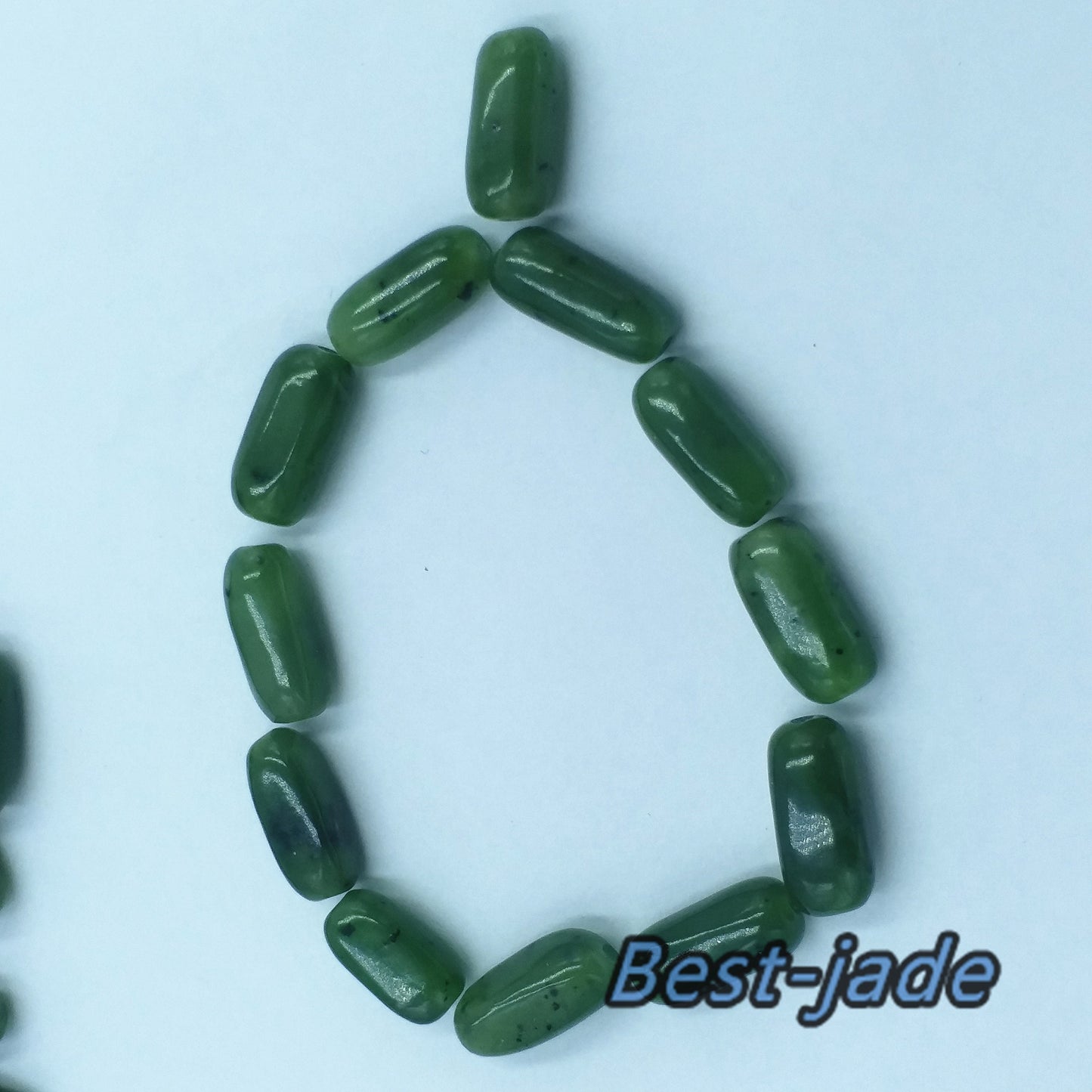 10 Stück natürliche kanadische Jade Nephrit Fass Grünstein Pounamu Perlen Perle Maori Stil grün NZ Jade Eimer Jadeware