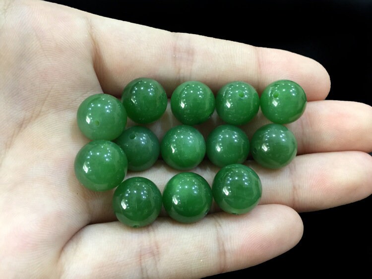 10 PCS 16*16mm Runde Perlen Natürliche Kanadische jade Nephrit Greenstone Pounamu Perle Maori stil NZ jade капля Kügelchen jaspe grüner Jade