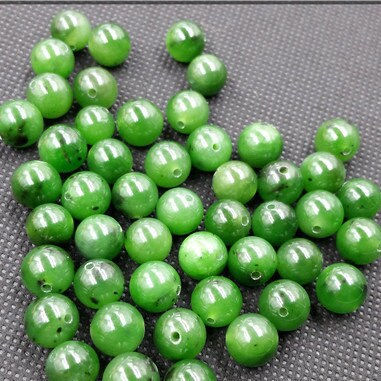 10 Stück große 20 mm runde Perlen, natürliche kanadische Jade, Nephrit, Grünstein, Pounamu-Perle, Maori, neuseeländische Jade, Kügelchen, grüner Jaspis, Kugelloch