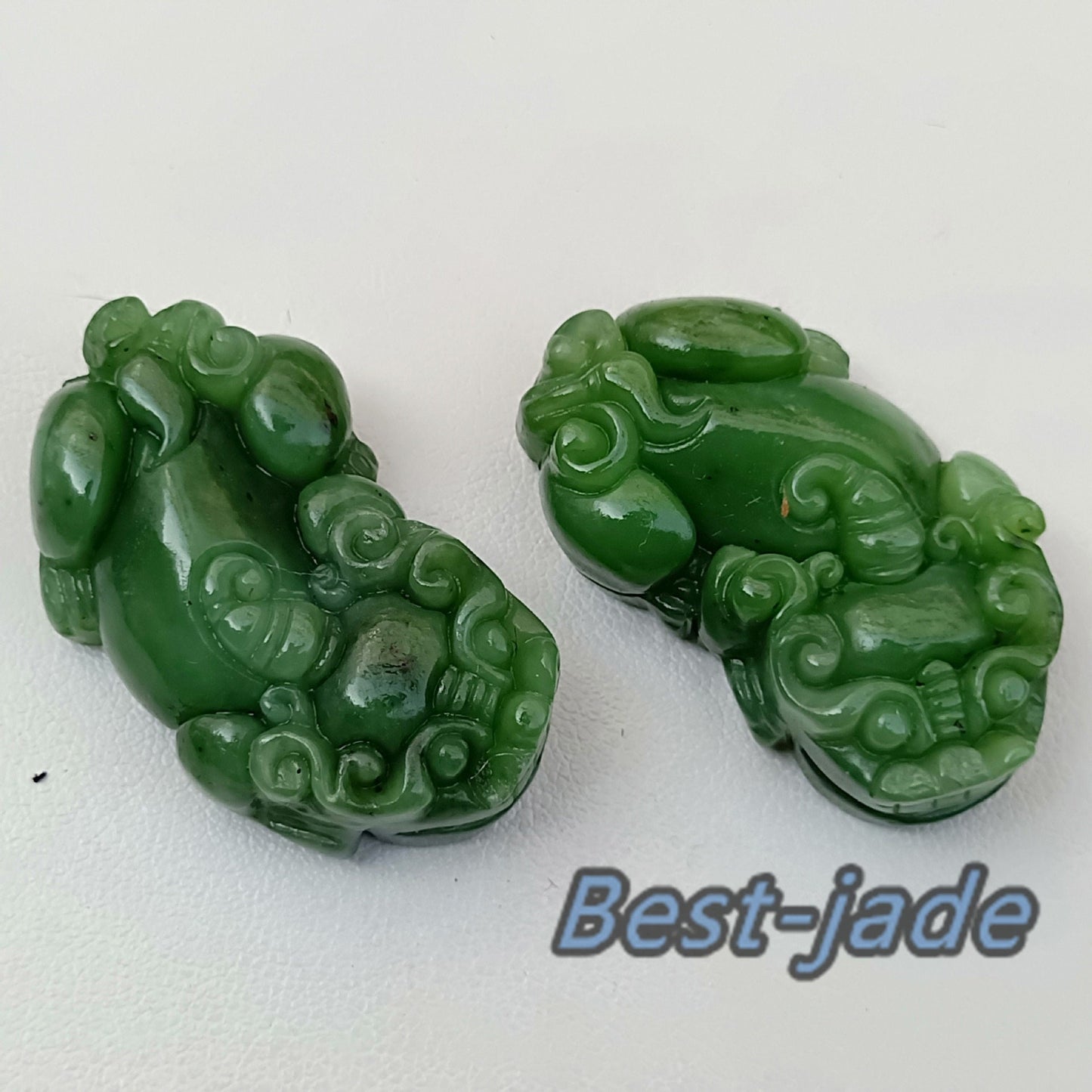 Lucky Pixiu Dragon Beads Natürliche kanadische Jade Nephrit Greenstone Pounamu Perle Maori-Stil NZ Jade капля Kügelchen Jaspe grüner BC