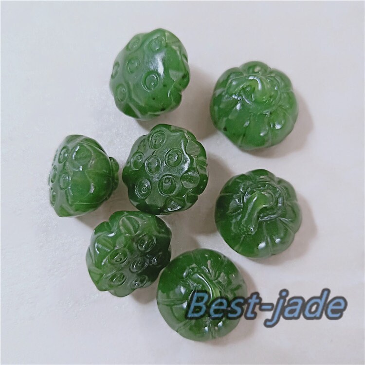 10 Stück kleine Lotus-Samenperlen, natürliche kanadische Jade, Nephrit, Grünstein, Pounamu-Perle, Maori-Stil, NZ-Jade, Kügelchen, grüner Jade