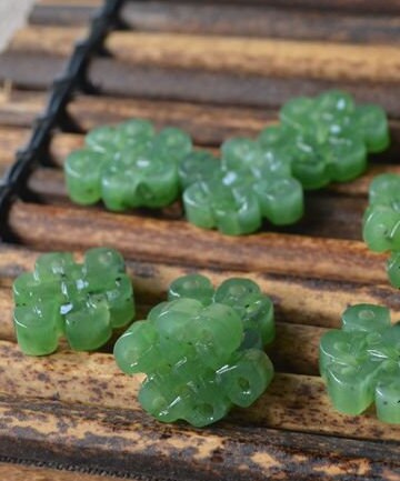 10 Stück kleine Glücksperlen, natürliche kanadische Jade, Nephrit, Grünstein, Pounamu-Perle, Maori-Stil, NZ-Jade, Kügelchen, grüner Jade