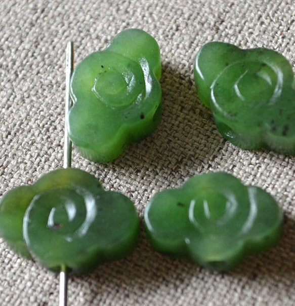 Glücksperlen, natürliche kanadische Jade, Nephrit, Grünstein, Pounamu-Perle, Maori-Stil, NZ-Jade, Kügelchen, Jaspis grüner BC