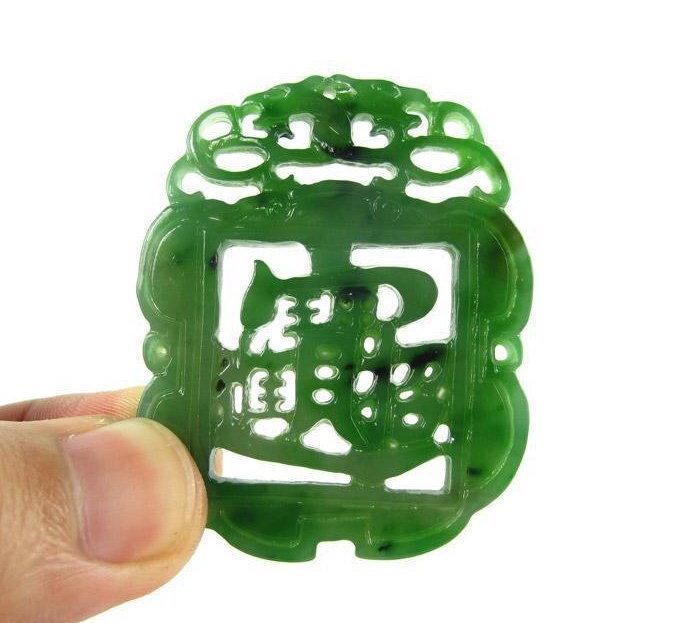 Green Nephrite Hollow Pendant NZ Greenstone jasper Pounamu Children Canadian jade Gemstones grüner Beads яшма Chinese Lady Necklace 招财进宝