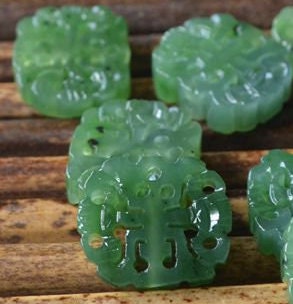 10 Stück Glücksperlen, natürliche kanadische Jade, Nephrit, Grünstein, Pounamu-Perle, Maori, BC, Neuseeland, Jade, Kügelchen, grüner Jaspis