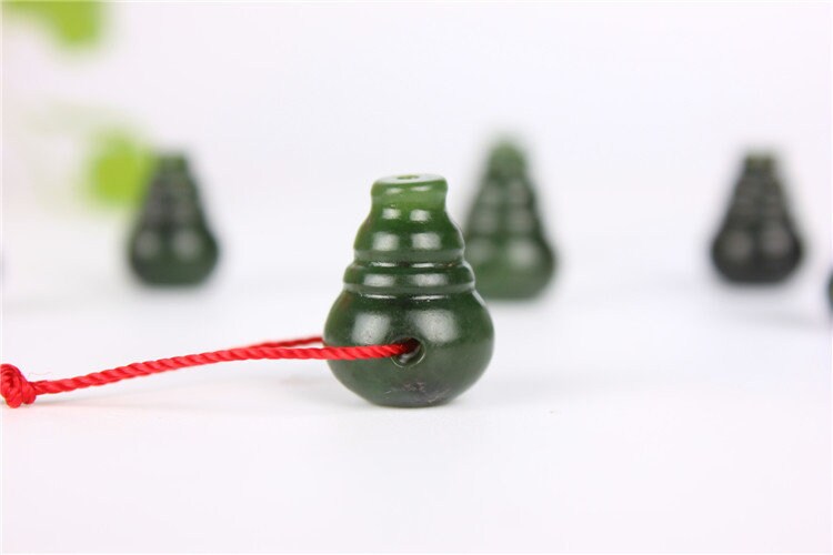 10 Stück Happiness Cucurbit Perlen, natürliche kanadische Jade, Nephrit, Grünstein, Pounamu-Perle, Maori-Stil, NZ-Jade, Kügelchen, grüner Jaspis BC