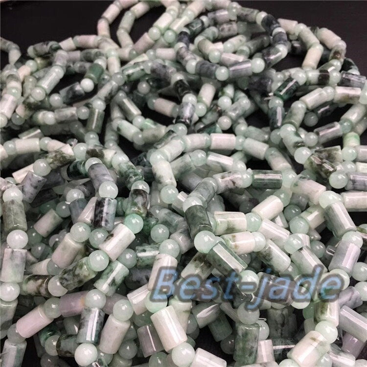 Burma Jade Grade A Natural Jadeite Hand carved Jade Round bead bangle Bracelet Chain Burma stone Armband string rope