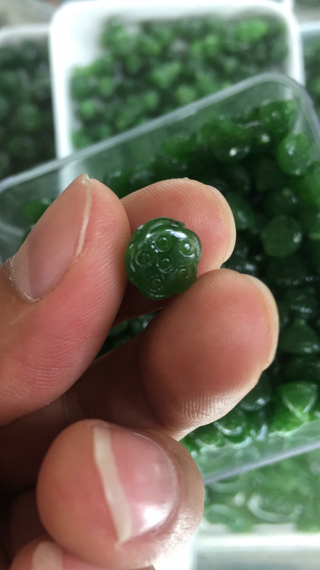 10 Stück kleine Lotus-Samenperlen, natürliche kanadische Jade, Nephrit, Grünstein, Pounamu-Perle, Maori-Stil, NZ-Jade, Kügelchen, grüner Jade