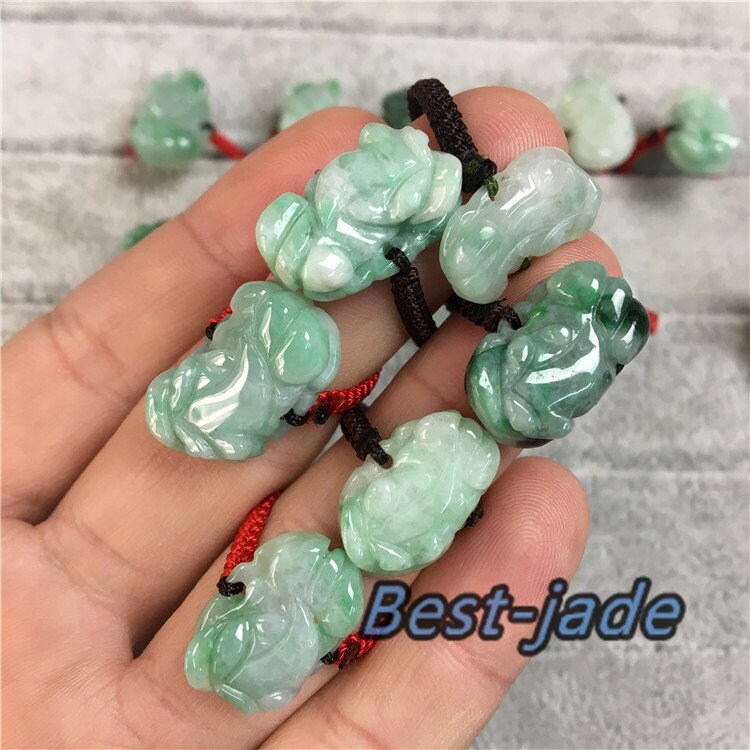 Pixiu Gragon Grade A Dragon Jadeit Handgeschnitzte Jadeperlen Grüner Edelstein Lady Kylin Ringe Pi Xiu Lady Female Ring Klingeln Bague Anneau