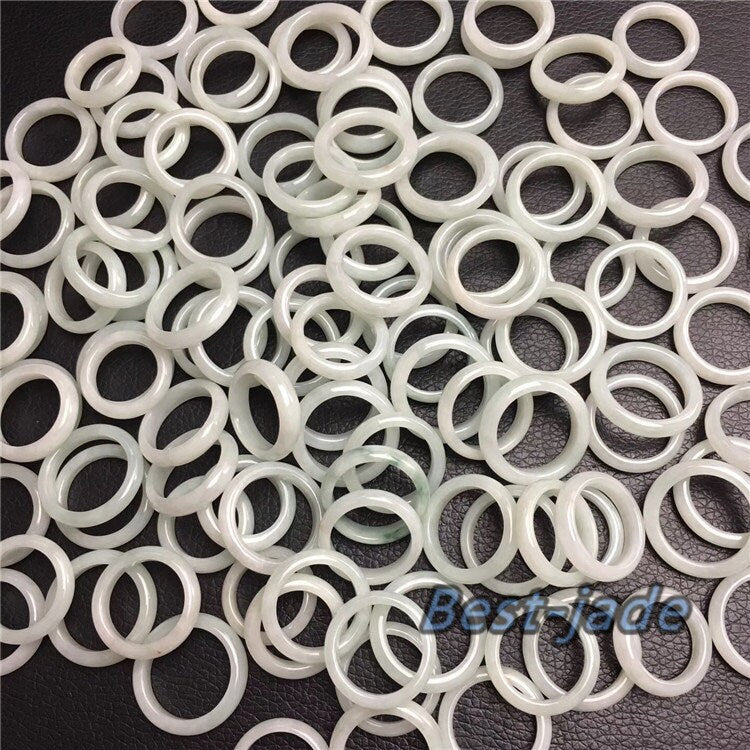 US-Größe 3-14 Großhandel schmaler Ring Natur Grade A Jadeit Burma Jade Band grüner Edelstein Lady Myanmar Jadeit Schmuck Geschenk