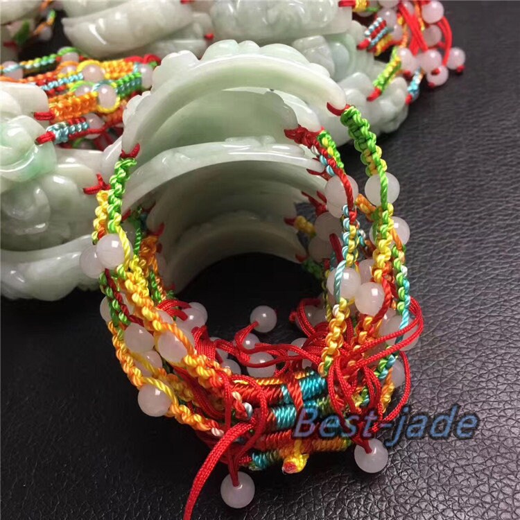 Pixiu-Armreif, Jade, Klasse A, natürlicher Jadeit, handgeschnitztes Jade-Armband, Kette, Burma-Stein, Armband, Armband, Seil