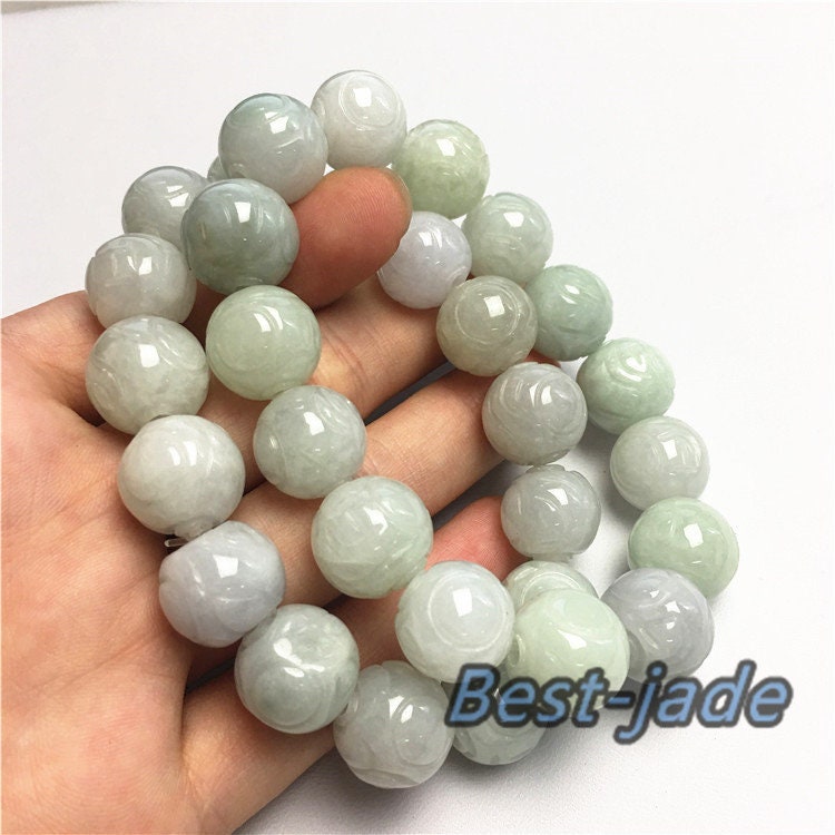 Dragon beads Bracelet Natural Grade A Jadeite Burma Jade bangle Dragon ball Chain stone Armband string rope n. жемчуг