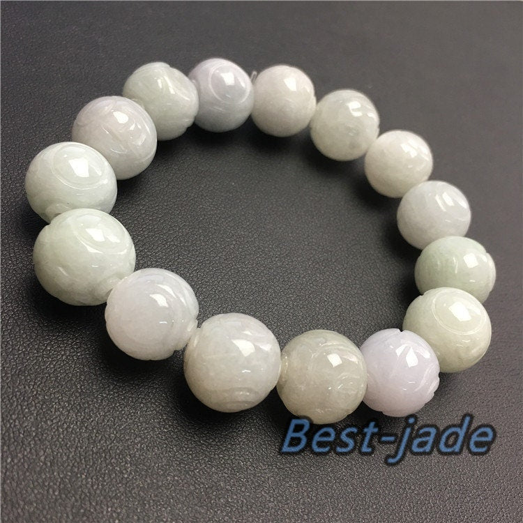 Dragon beads Bracelet Natural Grade A Jadeite Burma Jade bangle Dragon ball Chain stone Armband string rope n. жемчуг