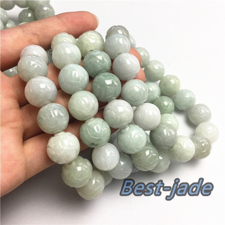 Dragon beads Bracelet Natural Grade A Jadeite Burma Jade bangle Dragon ball Chain stone Armband string rope n. жемчуг