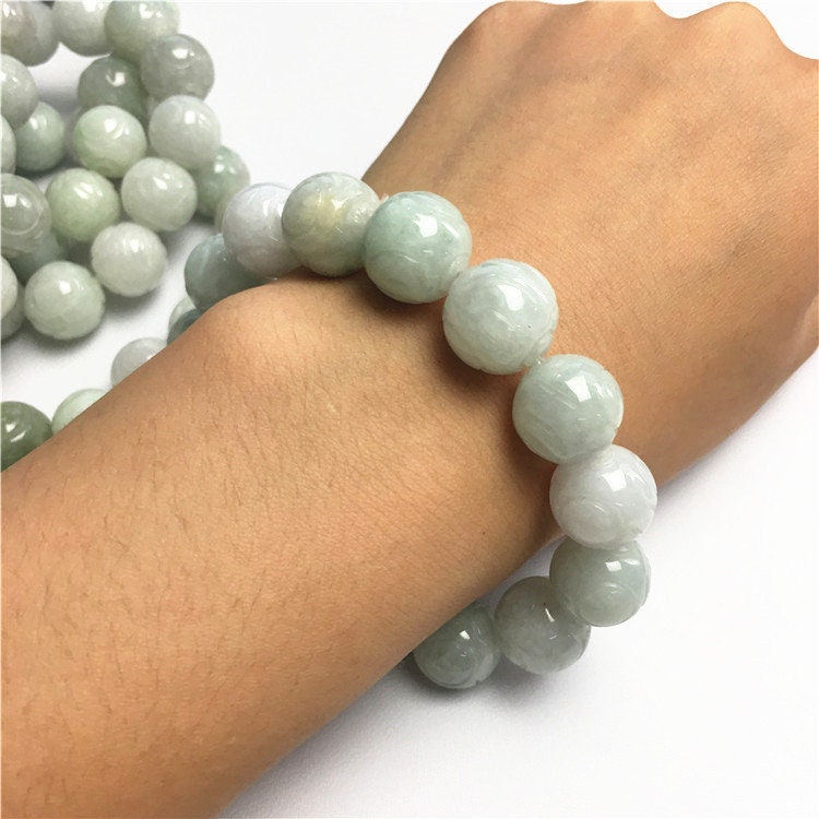 Dragon beads Bracelet Natural Grade A Jadeite Burma Jade bangle Dragon ball Chain stone Armband string rope n. жемчуг