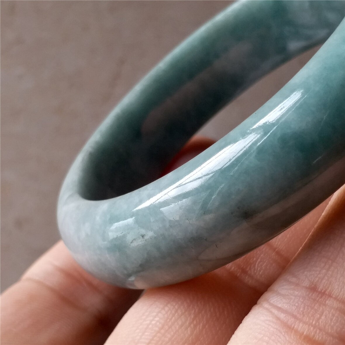 55.5mm Light green Grade A Natural Jade Hand carved Wristband Bangle Bracelet Lady Chain Jadeite Type A stone armreife Джейд Браслет 翡翠手镯