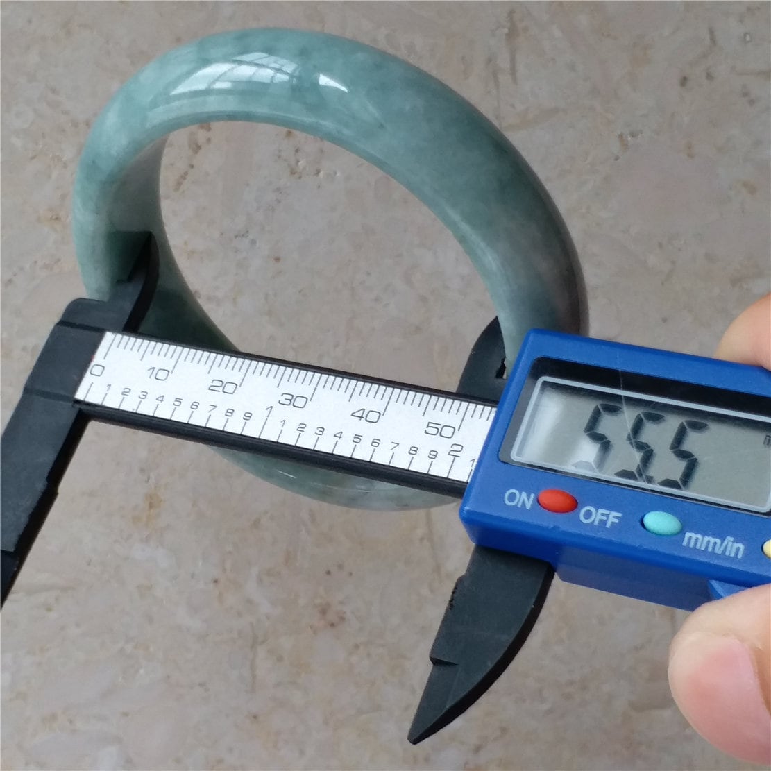 55.5mm Light green Grade A jade Natural Jade Hand carved Bangle Bracelet Lady Chain Jadeite Type A stone armreife Джейд браслеты 翡翠手镯
