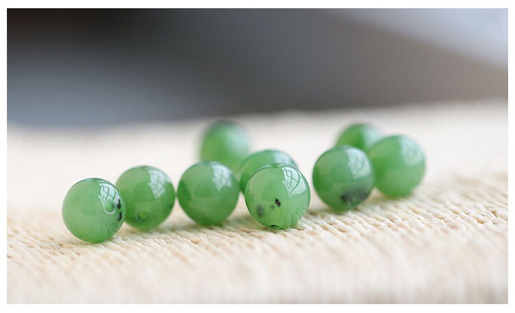10 PCS 14*14mm Runde Perlen Natürliche Kanadische jade Nephrit Greenstone Pounamu Perle Maori stil NZ jade капля Kügelchen jaspe grüner Jade