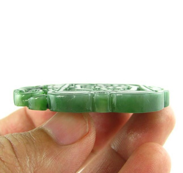 Green Nephrite Hollow Pendant NZ Greenstone jasper Pounamu Children Canadian jade Gemstones grüner Beads яшма Chinese Lady Necklace 招财进宝