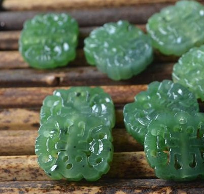 10 Stück Glücksperlen, natürliche kanadische Jade, Nephrit, Grünstein, Pounamu-Perle, Maori, BC, Neuseeland, Jade, Kügelchen, grüner Jaspis