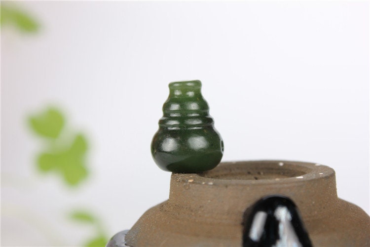 10 Stück Happiness Cucurbit Perlen, natürliche kanadische Jade, Nephrit, Grünstein, Pounamu-Perle, Maori-Stil, NZ-Jade, Kügelchen, grüner Jaspis BC